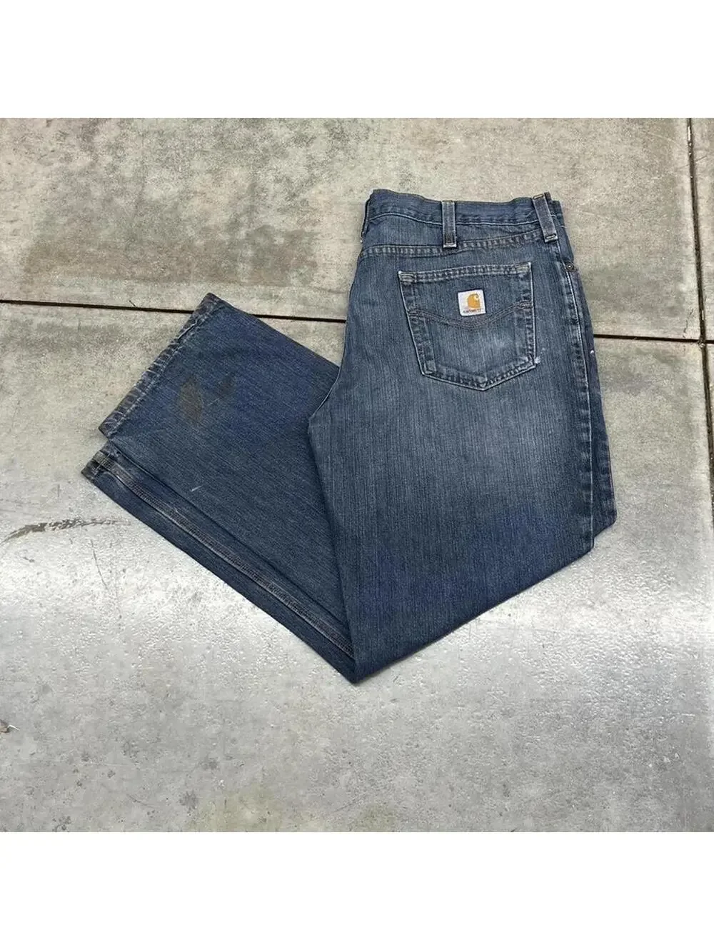 vintage carhartt dark blue relaxed baggy fit jeans size 38 x 32